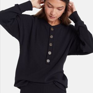 Lett Kruger Henley Top Black Sz S